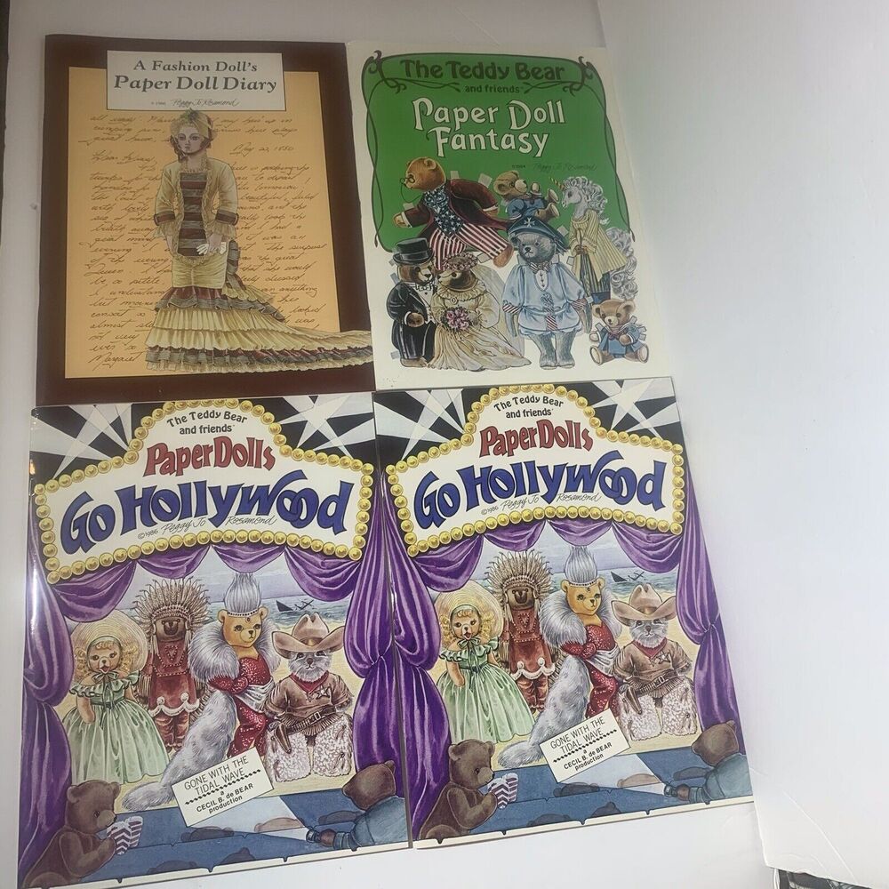 4 Vintage Paper Dolls In Full Color by Peggy Jo Rosamond New UNCUT 1984 19861988